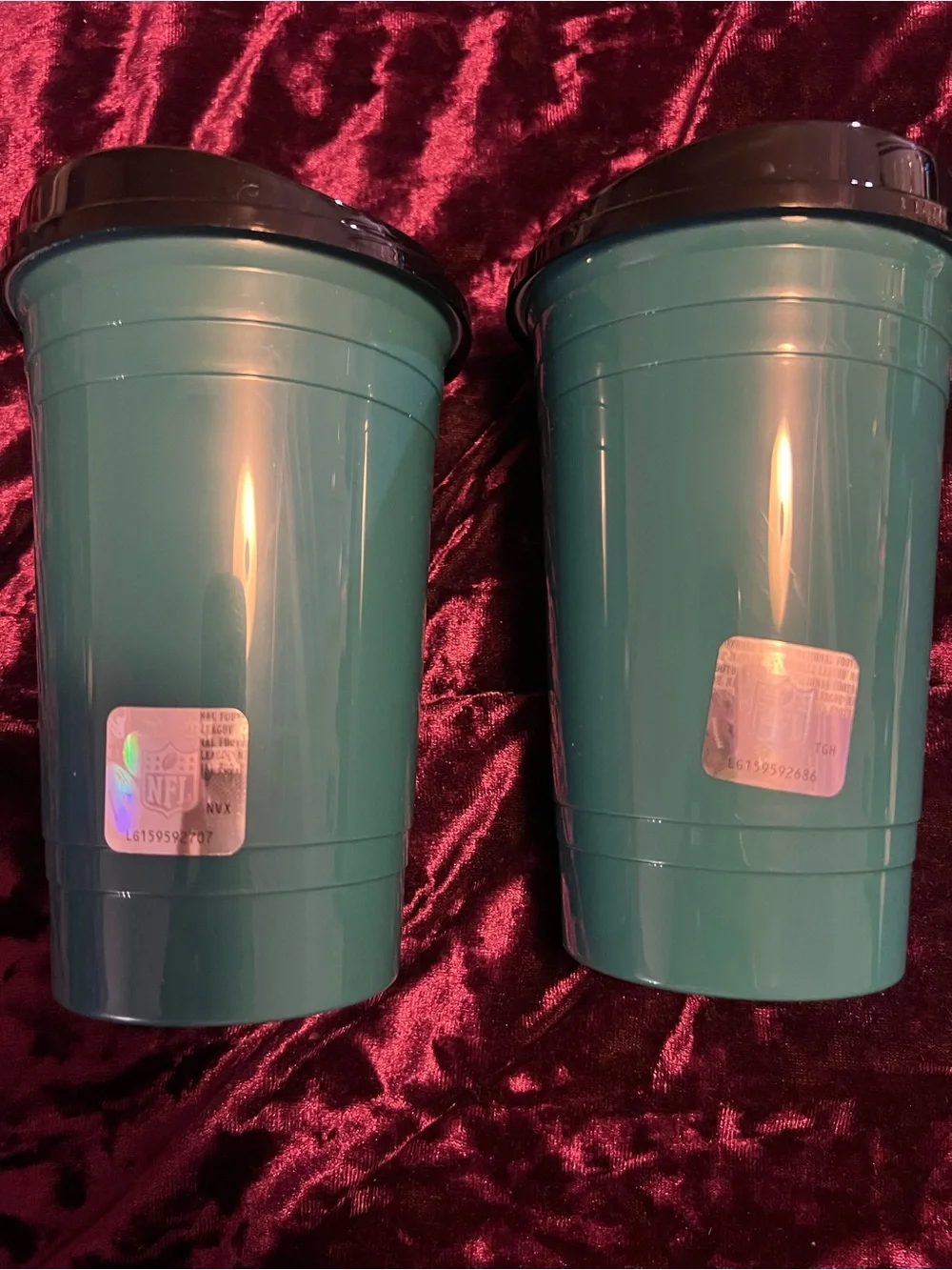 NEW Philadelphia Eagles NFL Plastic Travel Coffee Mugs set of 2